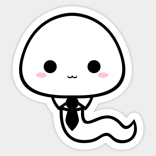 Cute Kawaii Sperm Officer Worker Sticker by alien3287